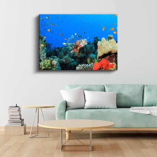 Aslan Balığı - Mercan Resifinin Gösterişli Avcısı Kanvas Tablo
