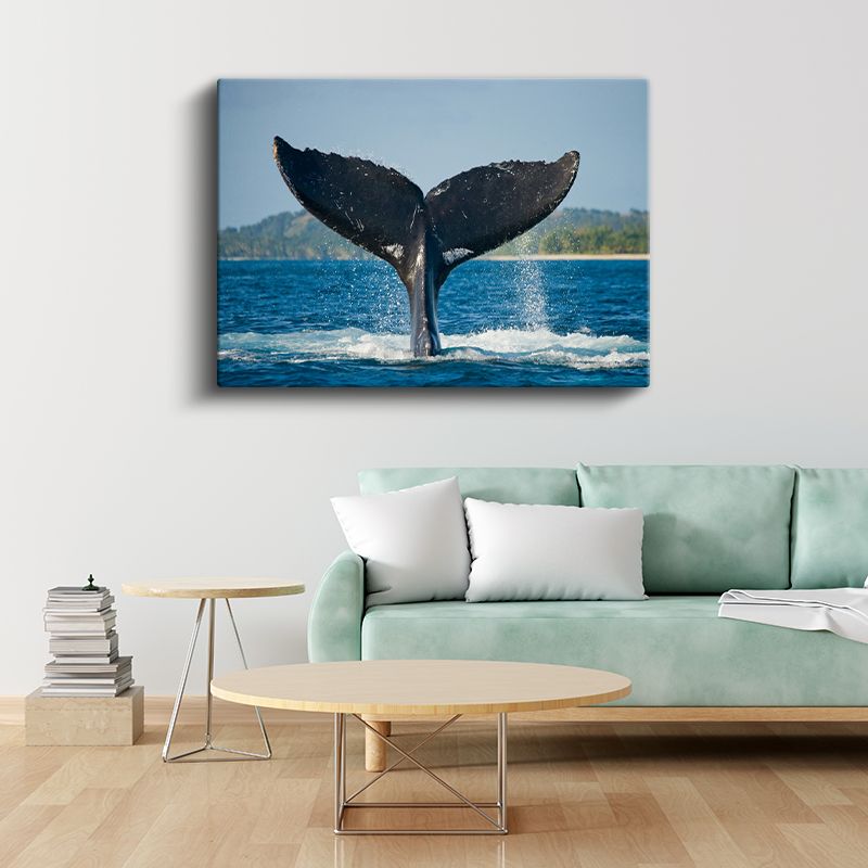 Balina Kuyruğu - Mavi Sularda Zarif Dalış Kanvas Tablo