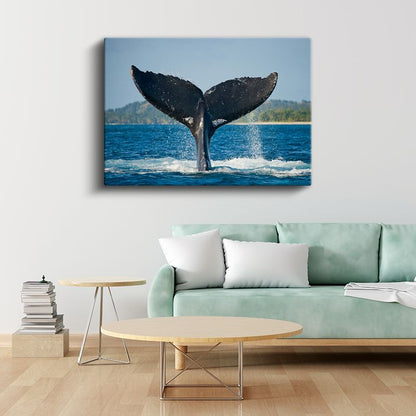 Balina Kuyruğu - Mavi Sularda Zarif Dalış Kanvas Tablo