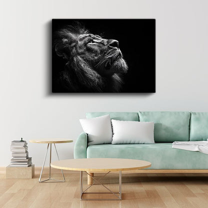 Aslan Profili - Karanlıkta Parlayan Bakış Kanvas Tablo