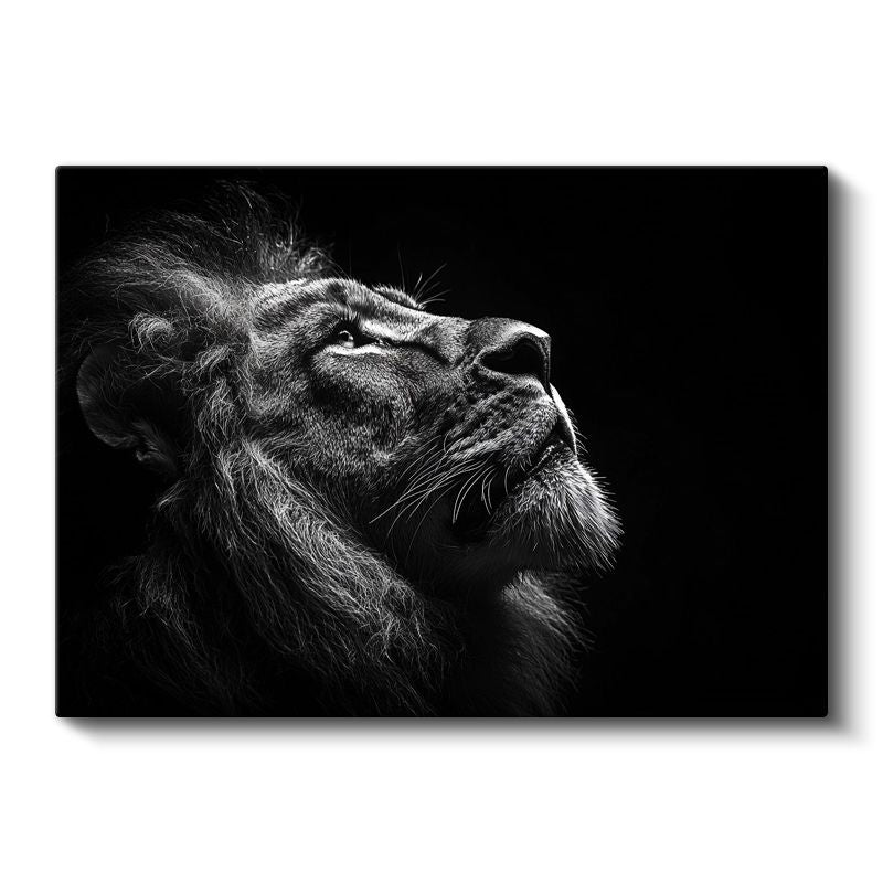 Aslan Profili - Karanlıkta Parlayan Bakış Kanvas Tablo