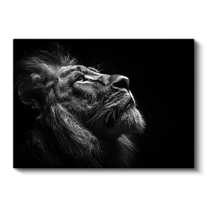 Aslan Profili - Karanlıkta Parlayan Bakış Kanvas Tablo