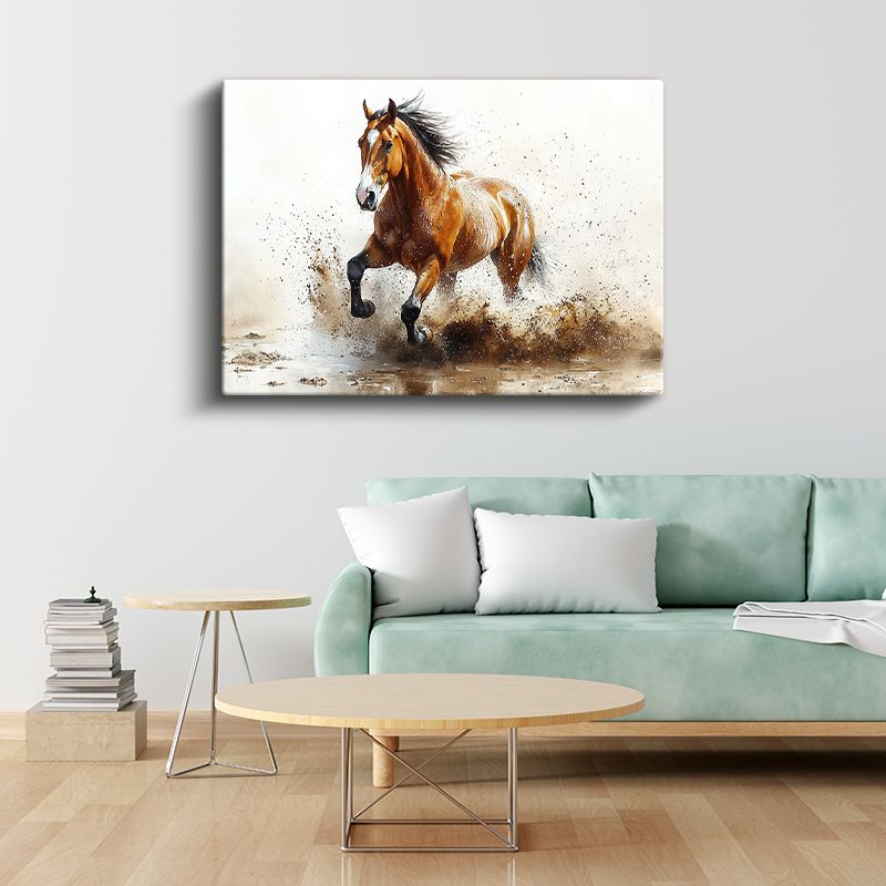 Koşan At - Toprakta Savrulan Nal Sesleri Kanvas Tablo