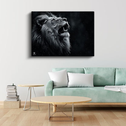 Kükreyen Aslan - Vahşi Doğanın Sesi Kanvas Tablo