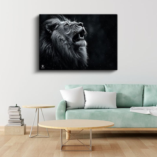 Kükreyen Aslan - Vahşi Doğanın Sesi Kanvas Tablo