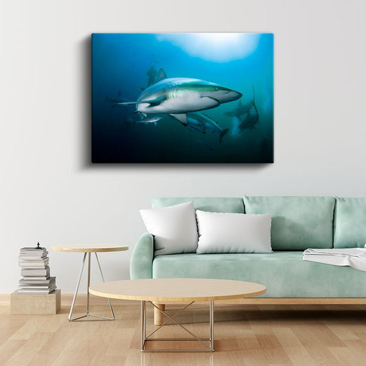 Köpekbalığı - Mavi Derinliklerin Avcısı Kanvas Tablo