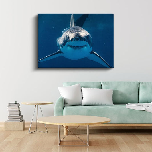 Büyük Beyaz Köpekbalığı - Mavi Derinliklerin Avcısı Kanvas Tablo
