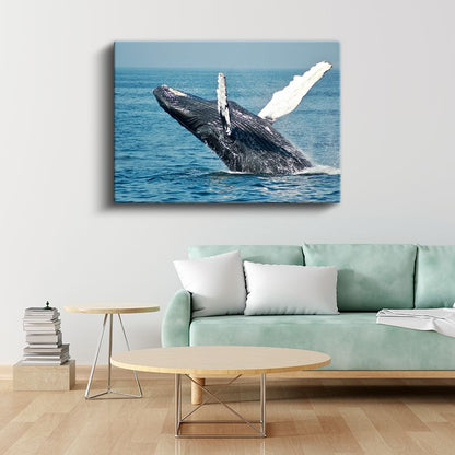 Sıçrayan Balina - Mavi Denizin Muhteşem Dansçısı Kanvas Tablo