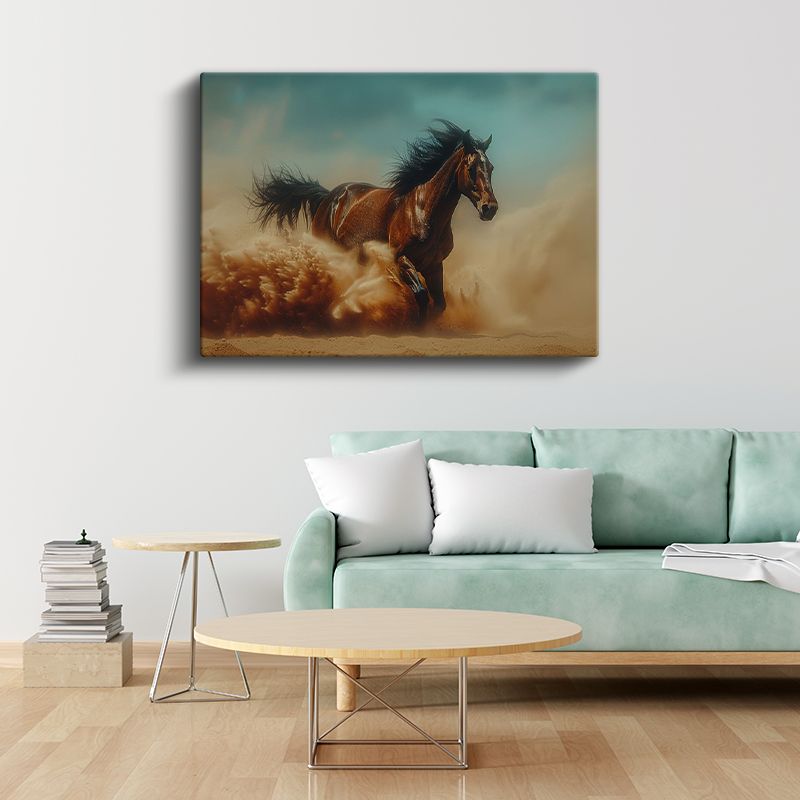 Kumda At - Tozlu Koşunun Dinamizmi Kanvas Tablo