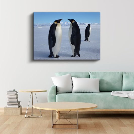 İmparator Penguenler - Kutup Buluşması Kanvas Tablo