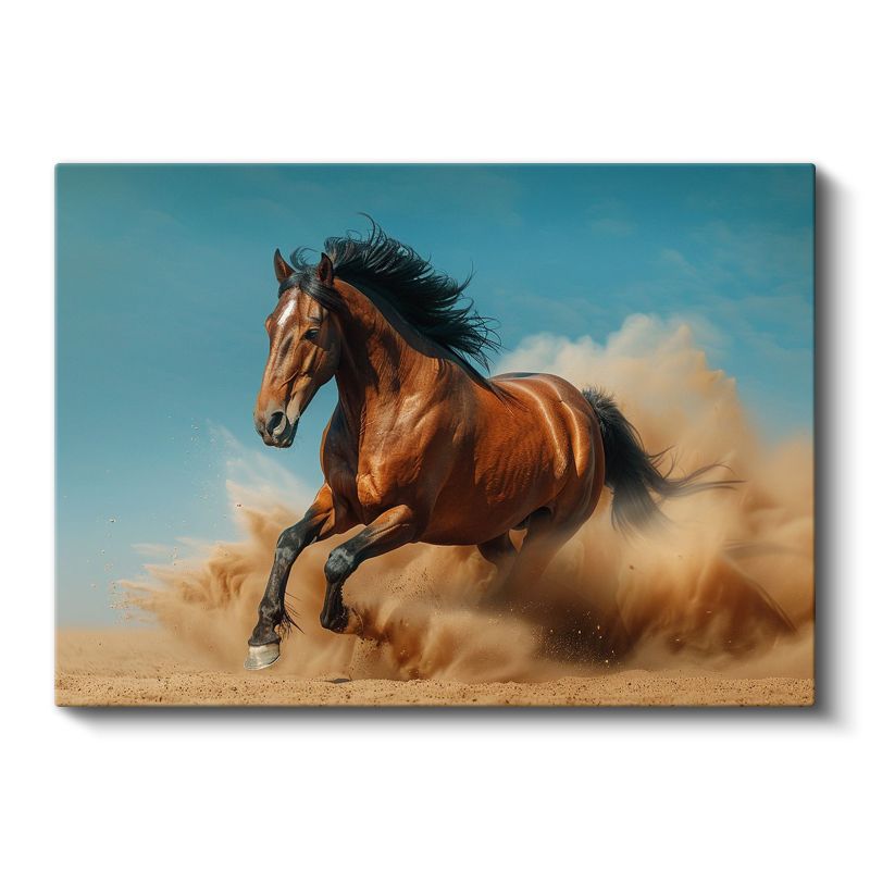 Çöl Atı - Kumda Güçlü Koşu Kanvas Tablo