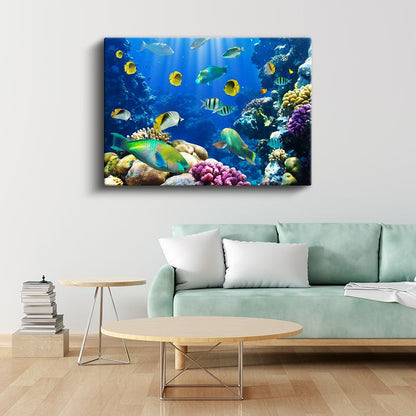Mercan Cenneti - Renkli Tropikal Balıklar Kanvas Tablo