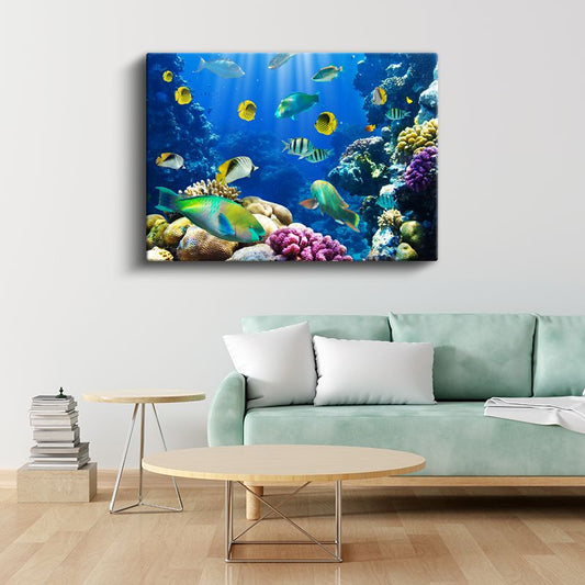 Mercan Cenneti - Renkli Tropikal Balıklar Kanvas Tablo