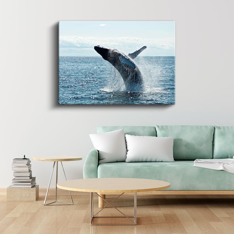 Sıçrayan Balina - Okyanus Dansı Kanvas Tablo