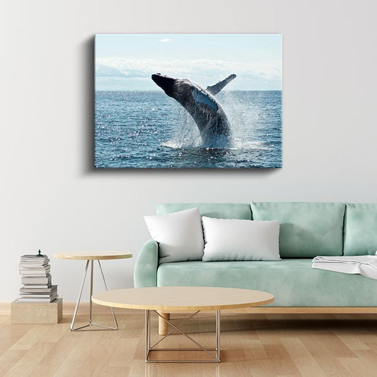 Sıçrayan Balina - Okyanus Dansı Kanvas Tablo