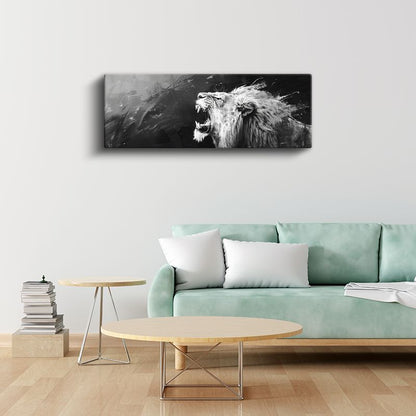 Öfkeli Kral - Kükreyen Aslan Portresi Kanvas Tablo