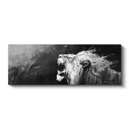 Öfkeli Kral - Kükreyen Aslan Portresi Kanvas Tablo