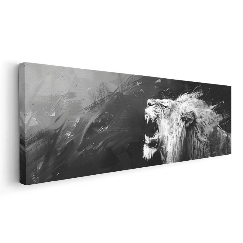Öfkeli Kral - Kükreyen Aslan Portresi Kanvas Tablo
