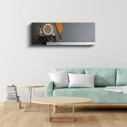 Lüks Dekor - Altın Geyik Heykeli Modern Tasarım Kanvas Tablo