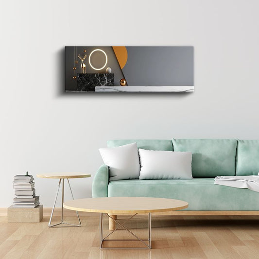 Lüks Dekor - Altın Geyik Heykeli Modern Tasarım Kanvas Tablo