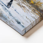 Yatay Kanvas Tablo Karlı Zemin Koşan Siyah At Tablosu Ev Ofis Duvar Dekoru