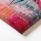 Yatay Kanvas Tablo Yağlı Boya Dokulu Sanatsal Flamingo Tablosu Ev Ofis Duvar Dekoru