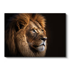 Yatay Kanvas Tablo Portre Duruşlu Aslan Başı Aslan Tablosu Ev Ofis Duvar Dekoru