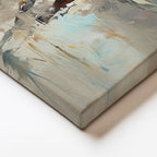 Yatay Kanvas Tablo Fırça Darbeli Koşan İki At At Tablosu Ev Ofis Duvar Dekoru