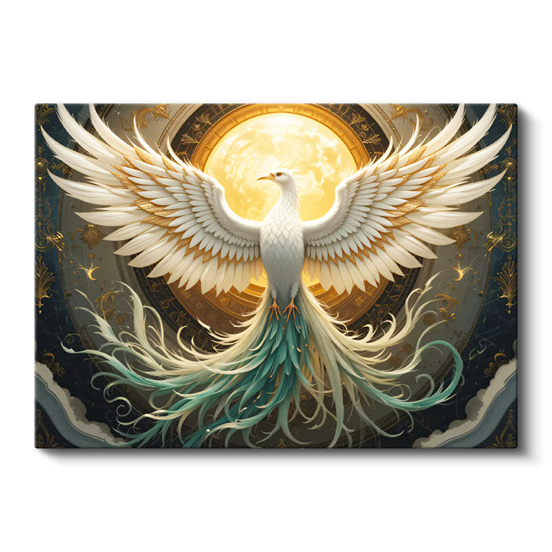 Yatay Kanvas Tablo Mitolojik Kanat Anka Kuşu Tablosu Ev Ofis Duvar Dekoru