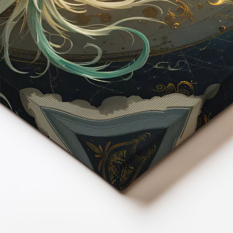 Yatay Kanvas Tablo Mitolojik Kanat Anka Kuşu Tablosu Ev Ofis Duvar Dekoru