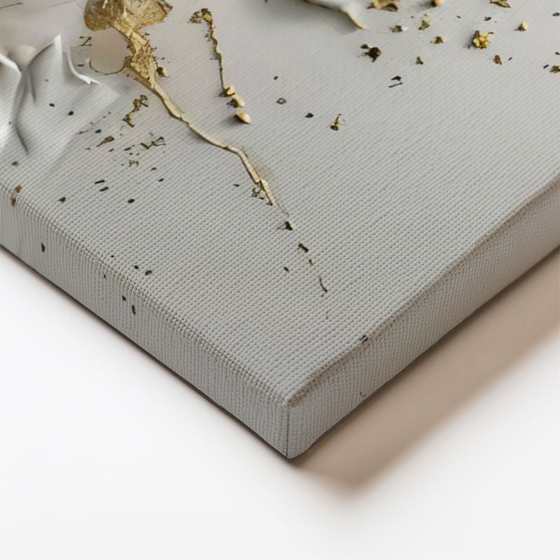 Yatay Kanvas Tablo Sıvı Altın Görünümlü At Tablosu Ev Ofis Duvar Dekoru