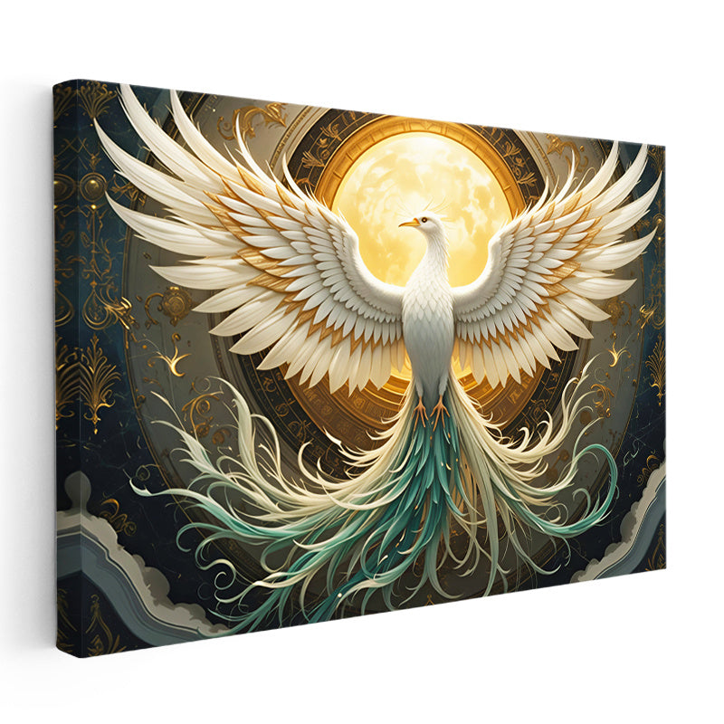 Yatay Kanvas Tablo Mitolojik Figür Anka Kuşu Tablosu Ev Ofis Duvar Dekoru