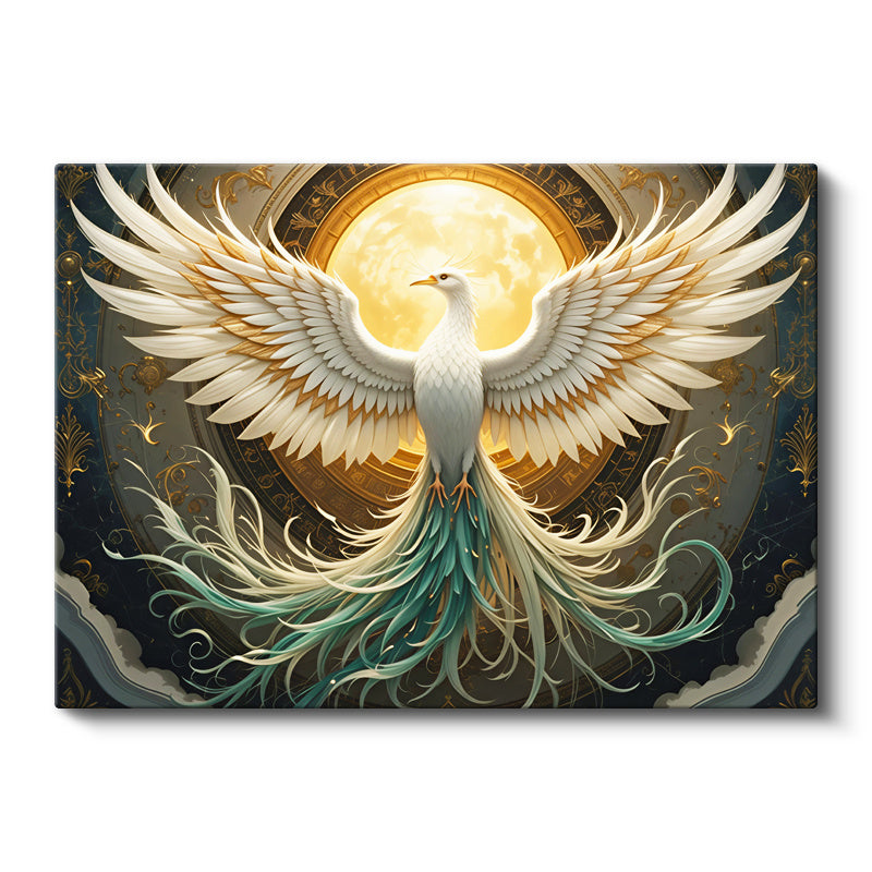 Yatay Kanvas Tablo Mitolojik Figür Anka Kuşu Tablosu Ev Ofis Duvar Dekoru