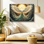 Yatay Kanvas Tablo Mitolojik Figür Anka Kuşu Tablosu Ev Ofis Duvar Dekoru