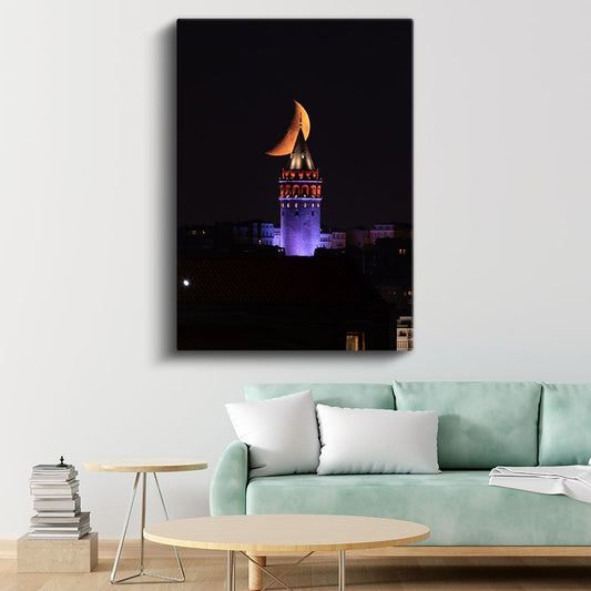 Galata Kulesi - Gece Işıltısı Kanvas Tablo