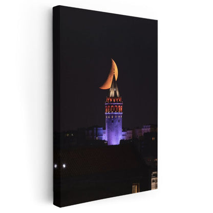 Galata Kulesi - Gece Işıltısı Kanvas Tablo