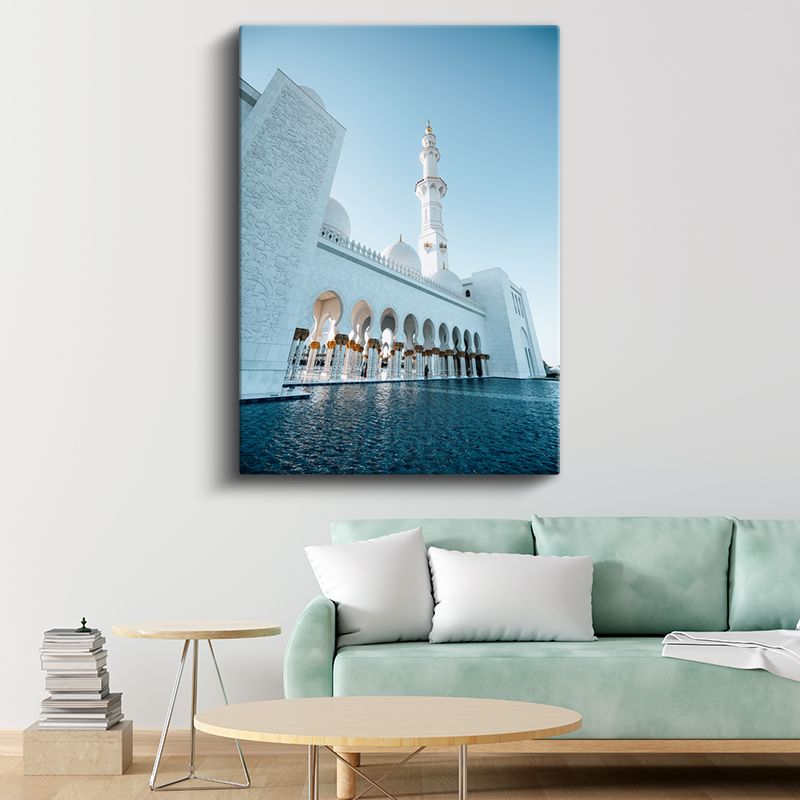 Şeyh Zayed Camii - Beyaz Mermerin Zarafeti Kanvas Tablo