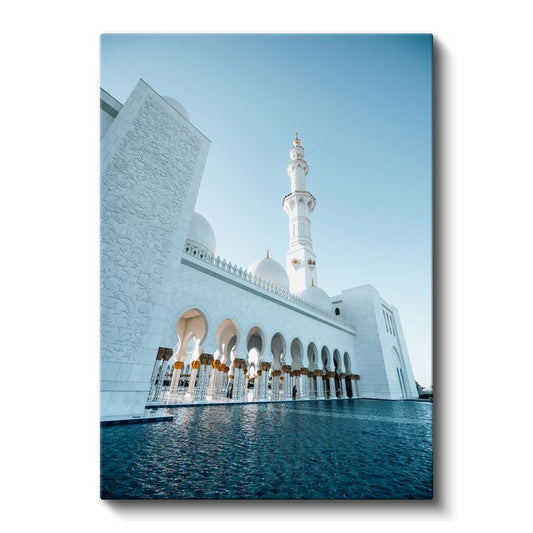Şeyh Zayed Camii - Beyaz Mermerin Zarafeti Kanvas Tablo