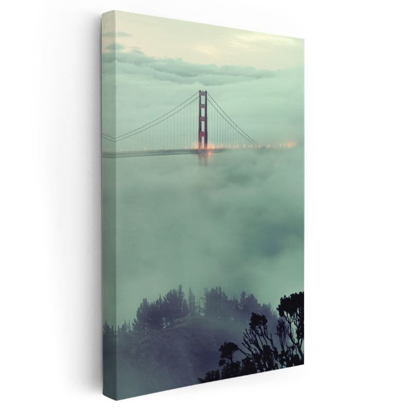 Golden Gate Köprüsü - Sis İçinde Silüet Kanvas Tablo