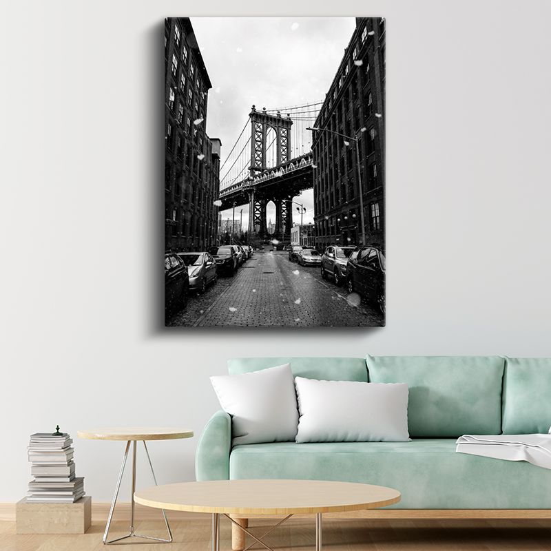 Manhattan Köprüsü - Kış Atmosferi Kanvas Tablo
