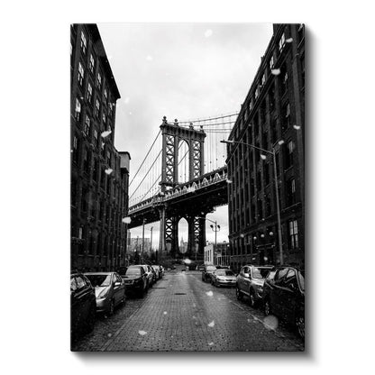 Manhattan Köprüsü - Kış Atmosferi Kanvas Tablo