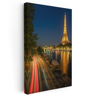 Eyfel Kulesi - Gece Işıltısı Kanvas Tablo