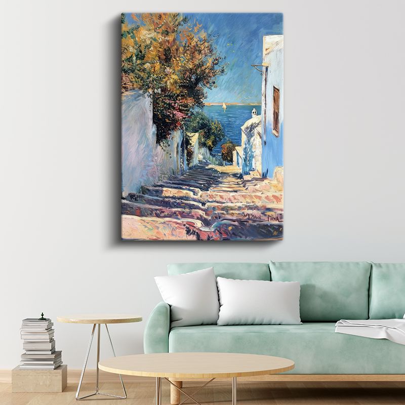 Akdeniz Sokağı - Denize İnen Merdivenler Kanvas Tablo