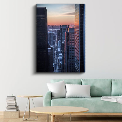 Gökdelenler Arası - Gün Batımı Sokakları Kanvas Tablo