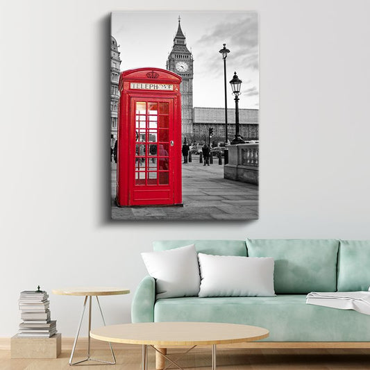 Londra Telefon Kulübesi - İkonik Kırmızı Kanvas Tablo