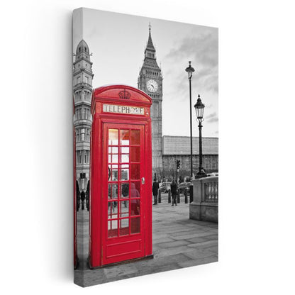 Londra Telefon Kulübesi - İkonik Kırmızı Kanvas Tablo