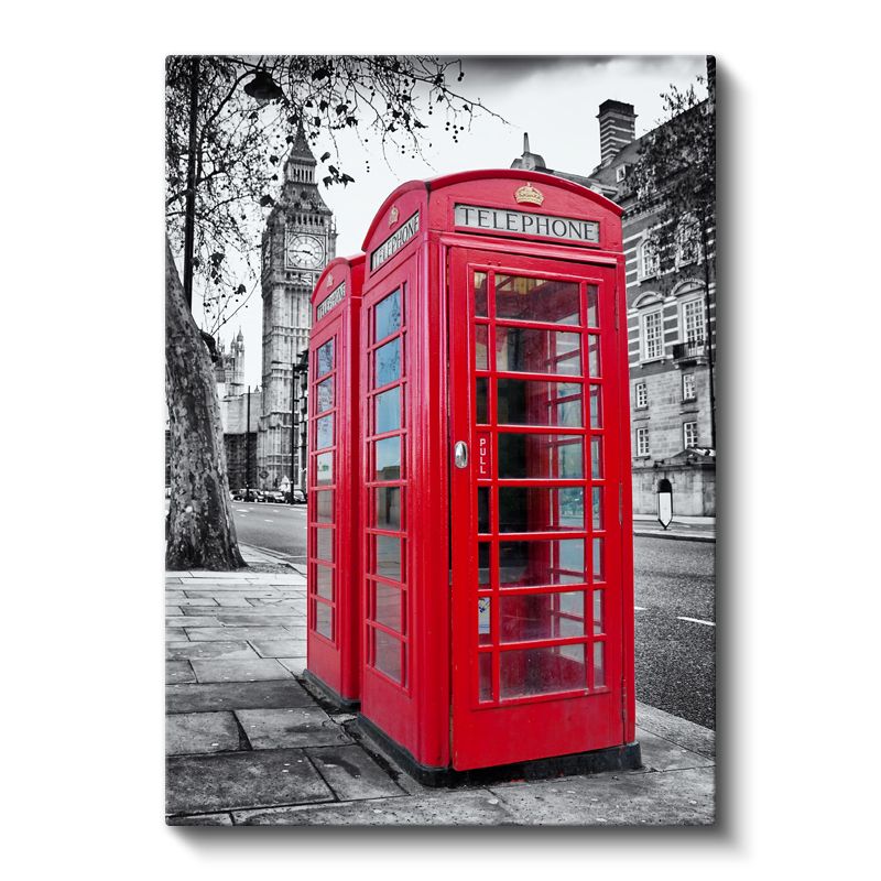 Kırmızı Telefon Kulübesi - Londra Simgesi Kanvas Tablo