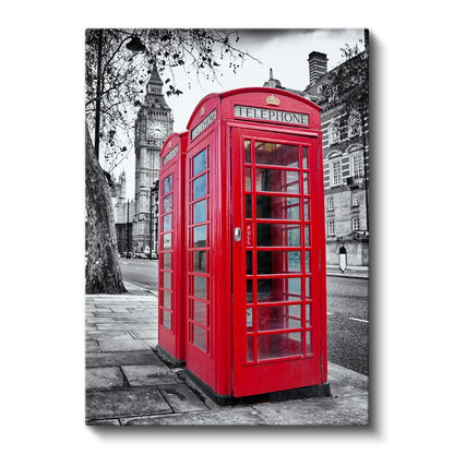 Kırmızı Telefon Kulübesi - Londra Simgesi Kanvas Tablo