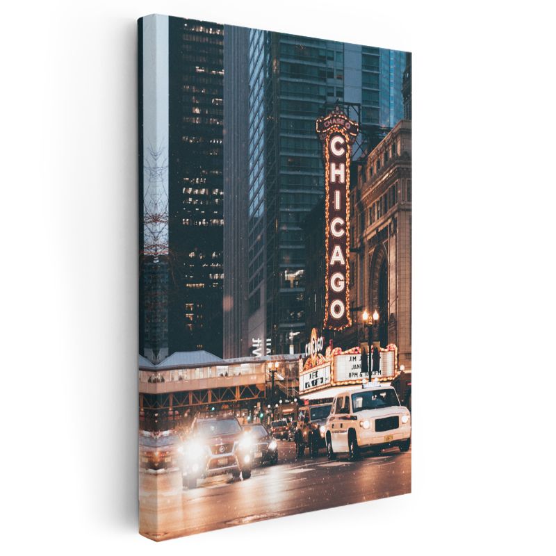 Chicago Tiyatrosu - Gece Işıltısı Kanvas Tablo