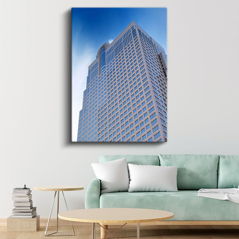 Modern Gökdelen - Mavi Gökyüzü Altında Kanvas Tablo